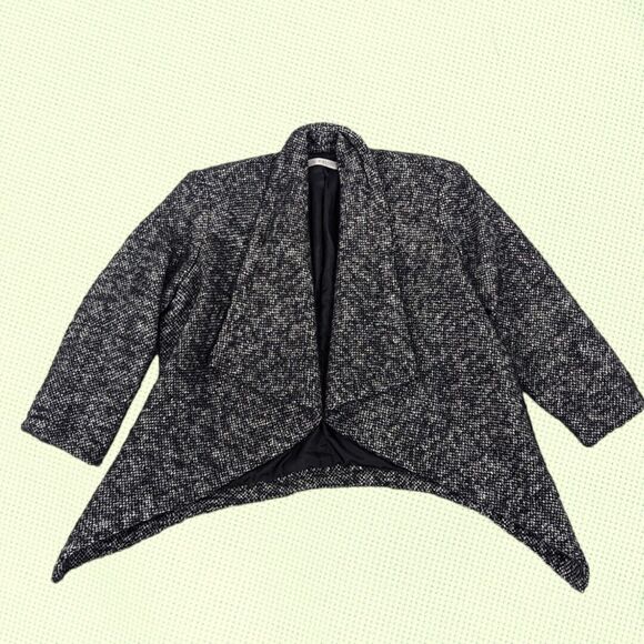 Ulla Johnson Blazer 8 Black Drape Waterfall Black White Wool Alpaca‎ Mohair - Picture 4 of 8